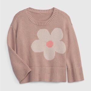 GAP Pink Sweater with Floral Design size 2